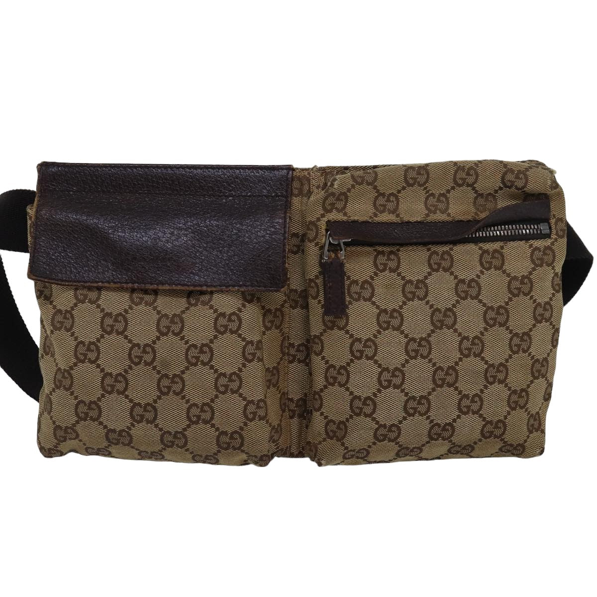 GUCCI GG Canvas Waist bag Beige 28566 Auth bs16083 - 0