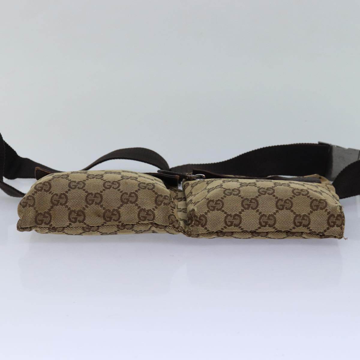 GUCCI GG Canvas Waist bag Beige 28566 Auth bs16083