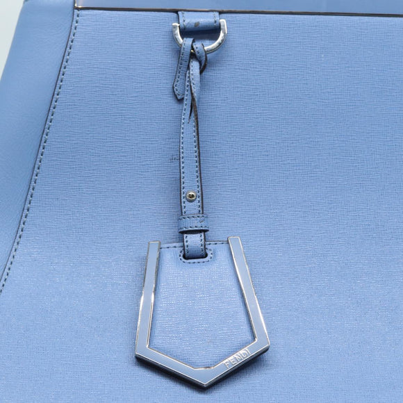 FENDI Hand Bag Leather 2way Blue Auth bs16088