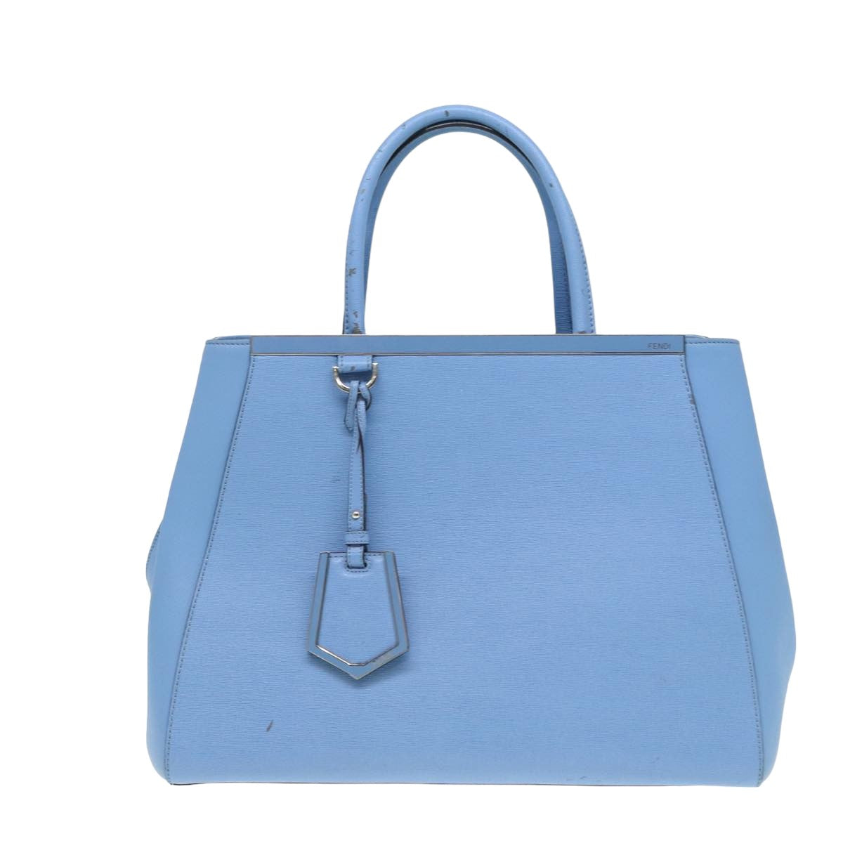 FENDI Hand Bag Leather 2way Blue Auth bs16088