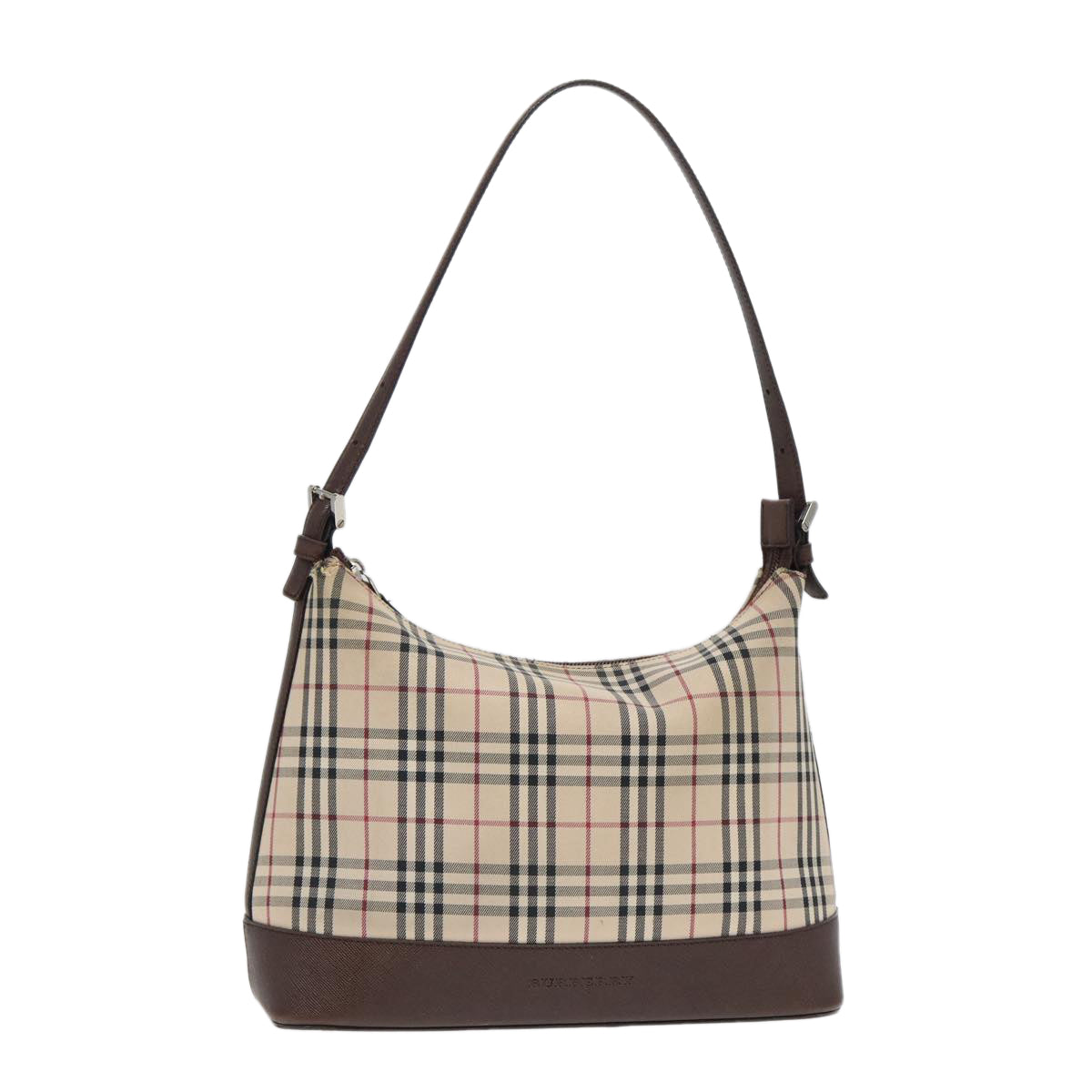 BURBERRY Nova Check Shoulder Bag Canvas Beige Auth bs16100