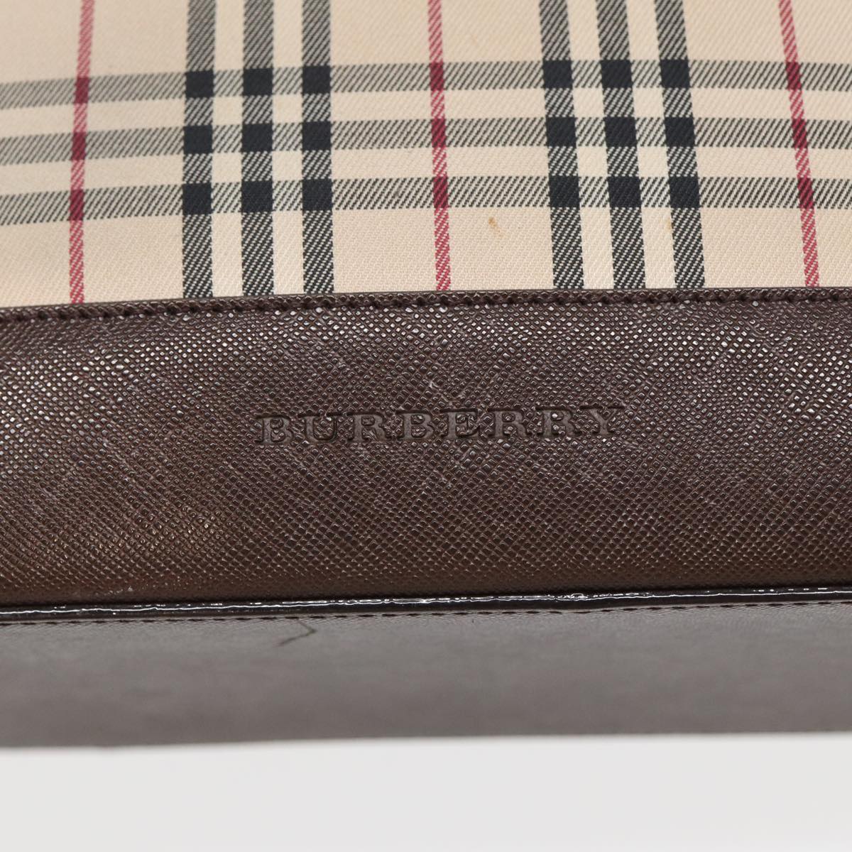 BURBERRY Nova Check Shoulder Bag Canvas Beige Auth bs16100