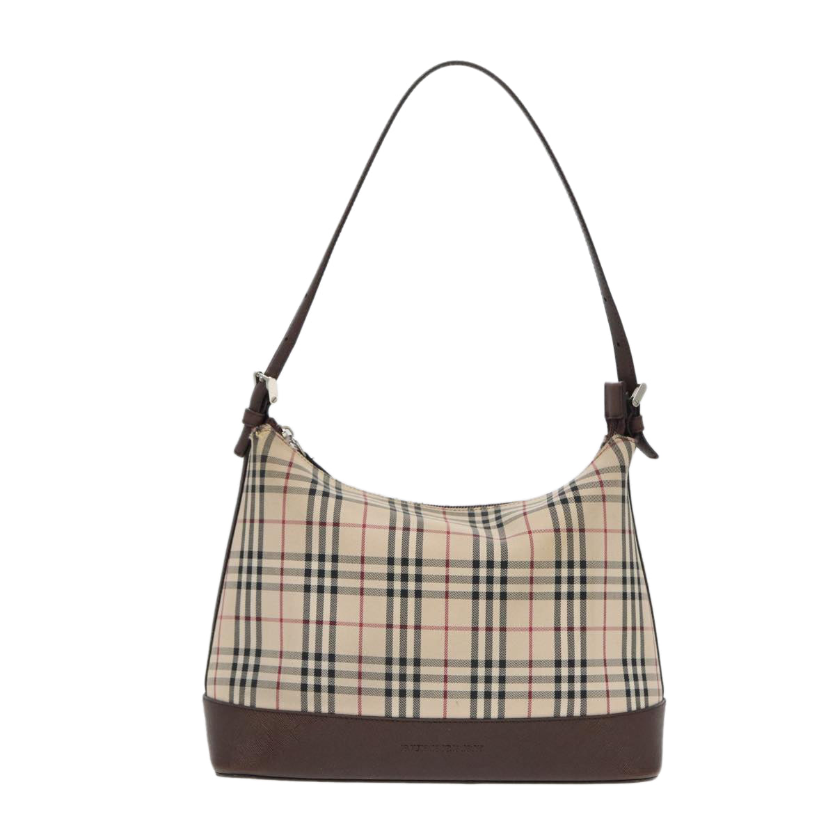 BURBERRY Nova Check Shoulder Bag Canvas Beige Auth bs16100