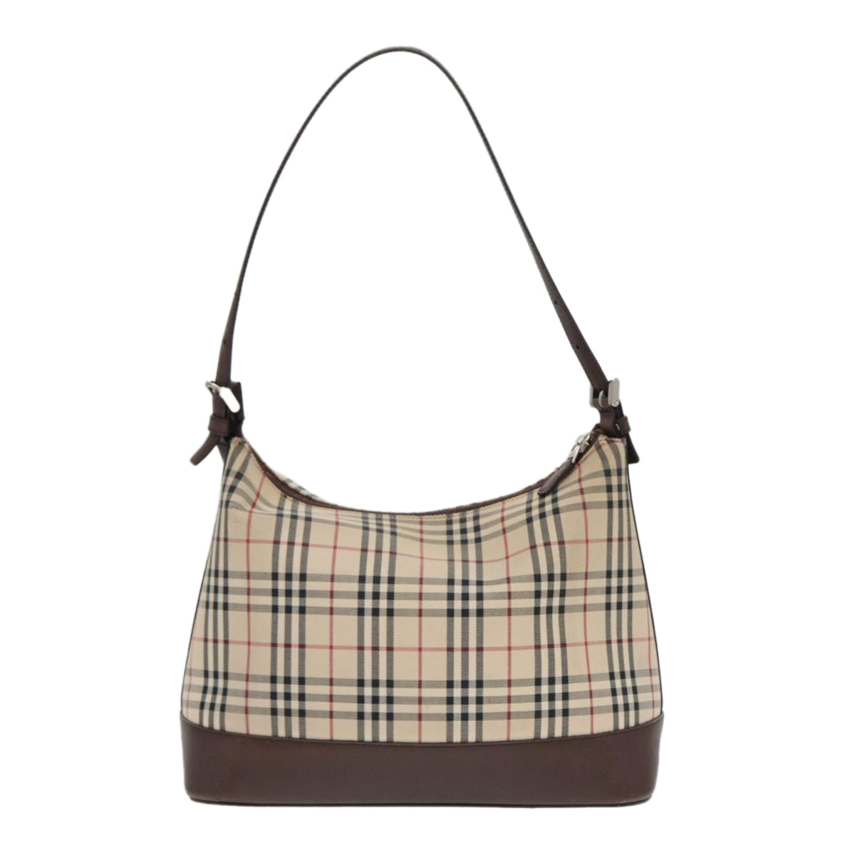 BURBERRY Nova Check Shoulder Bag Canvas Beige Auth bs16100