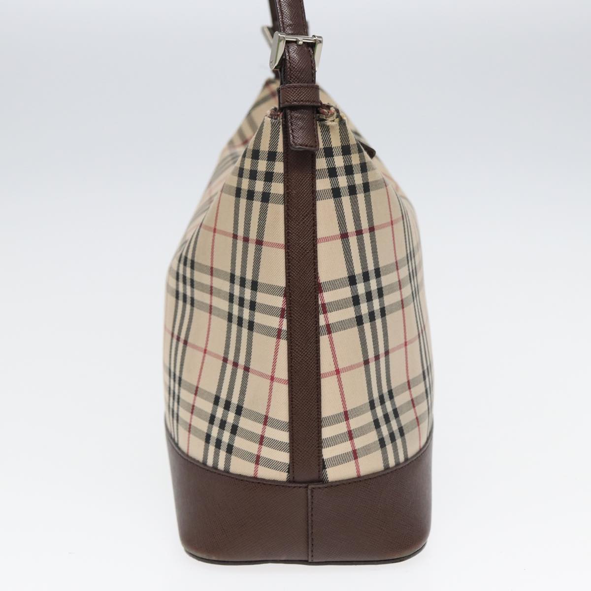 BURBERRY Nova Check Shoulder Bag Canvas Beige Auth bs16100