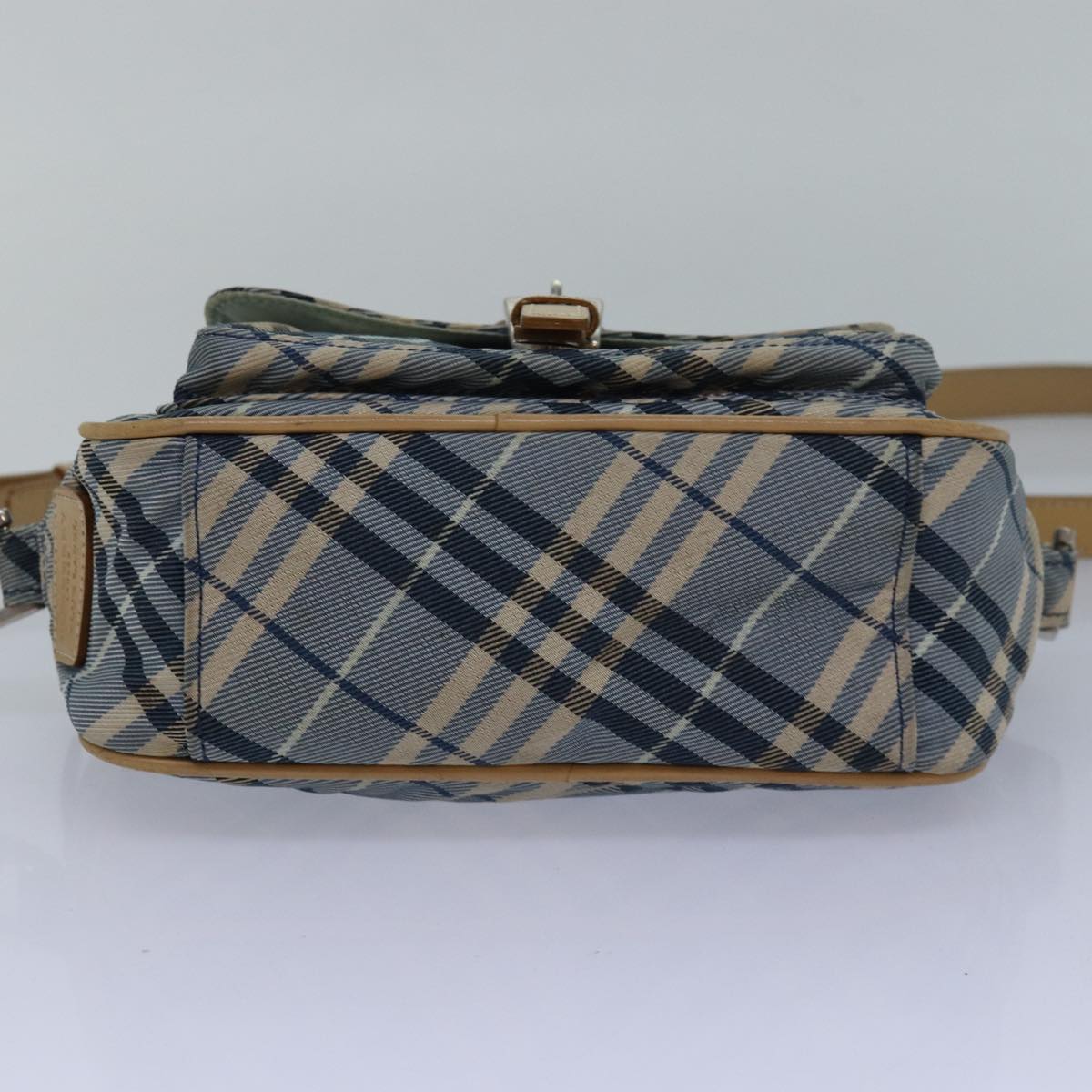 BURBERRY Nova Check Blue Label Shoulder Bag Nylon Blue Auth bs16102