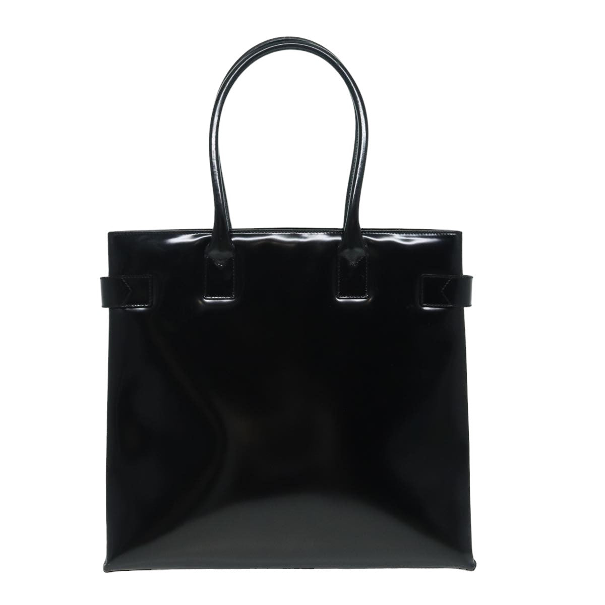 GUCCI Tote Bag Enamel Black 002 1046 0407 Auth bs16103