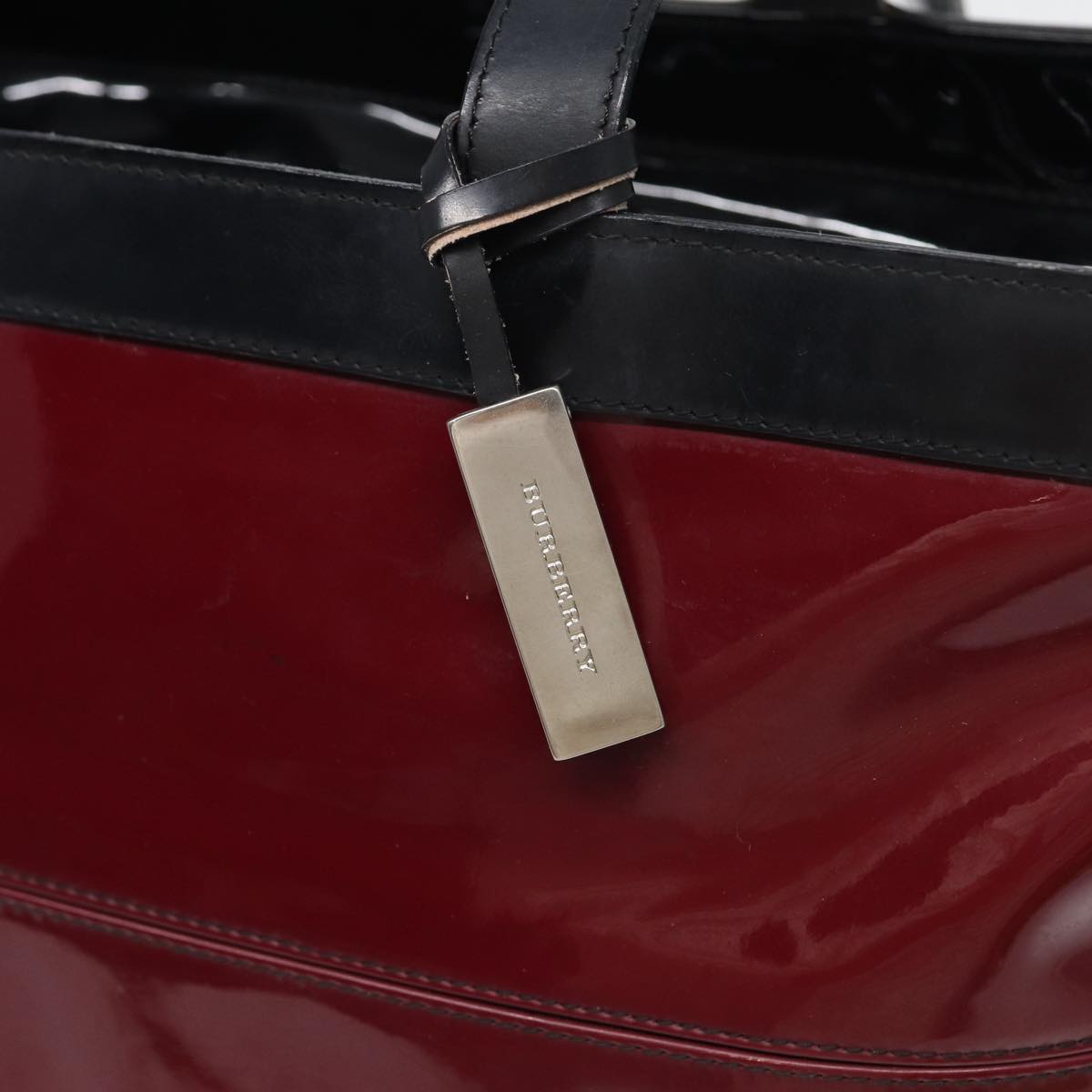 BURBERRY Tote Bag Enamel Red Auth bs16116