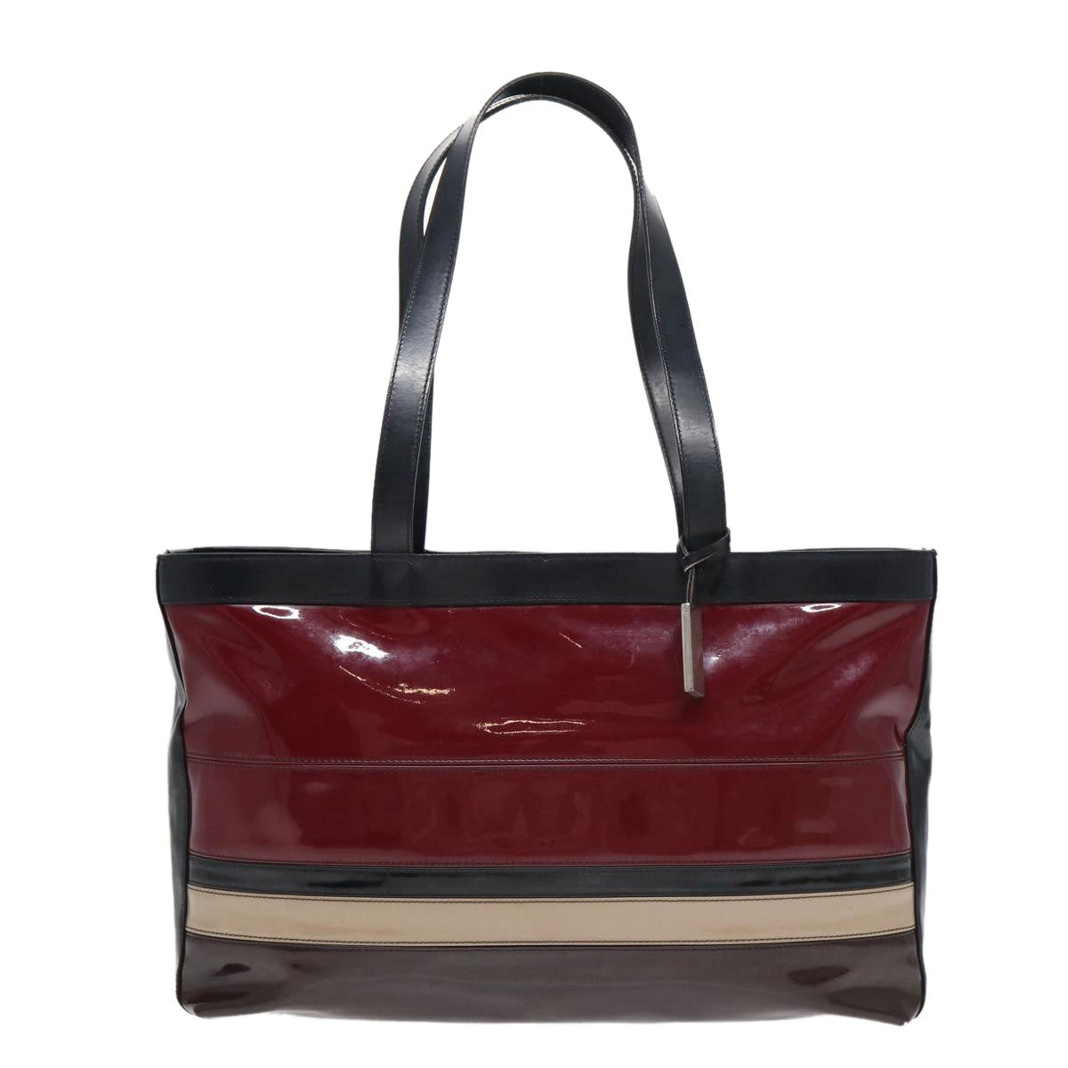 BURBERRY Tote Bag Enamel Red Auth bs16116