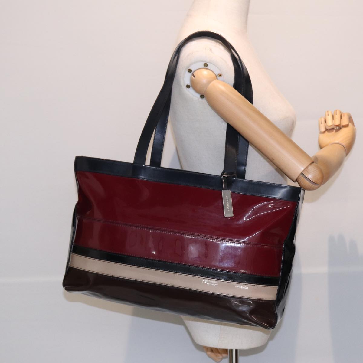 BURBERRY Tote Bag Enamel Red Auth bs16116