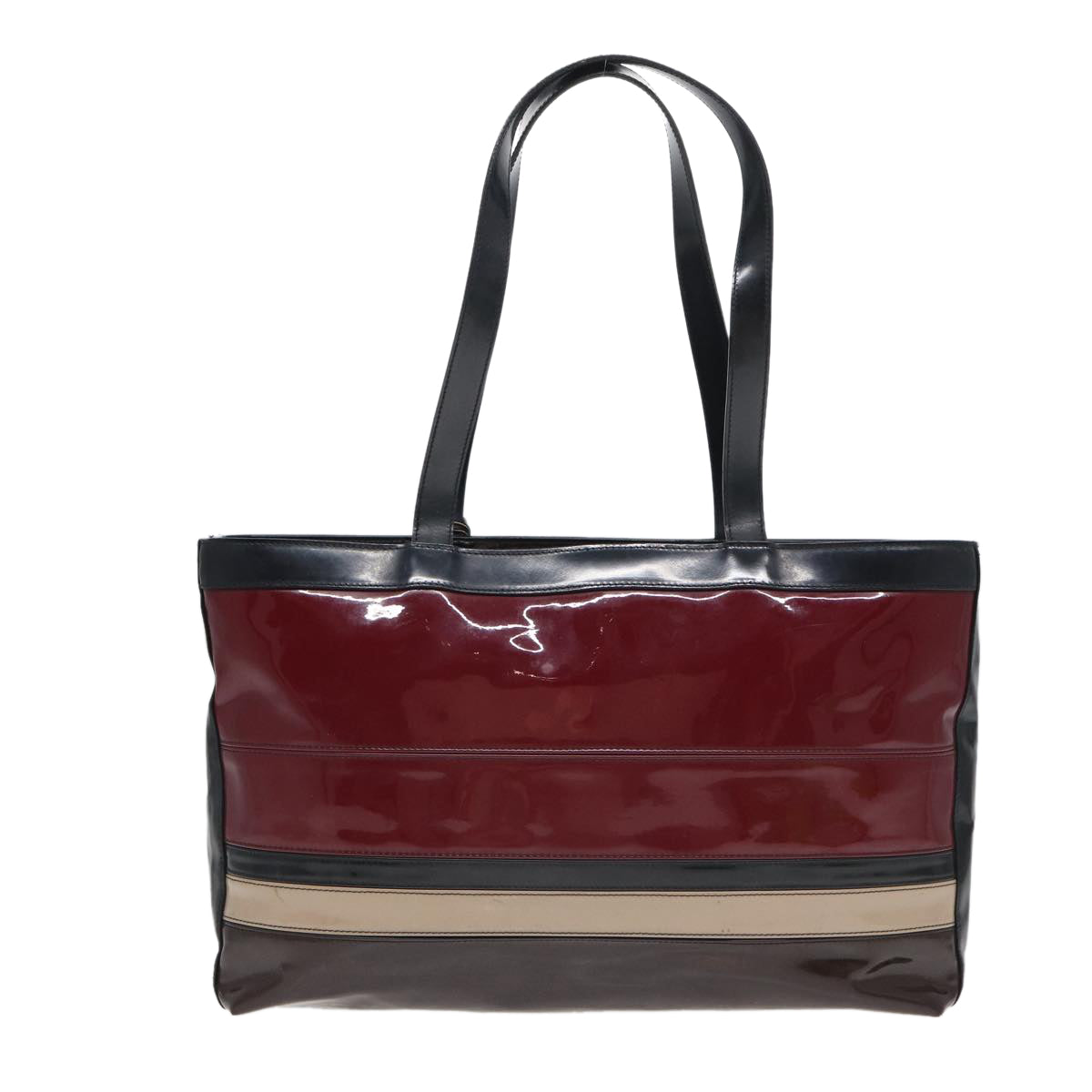 BURBERRY Tote Bag Enamel Red Auth bs16116