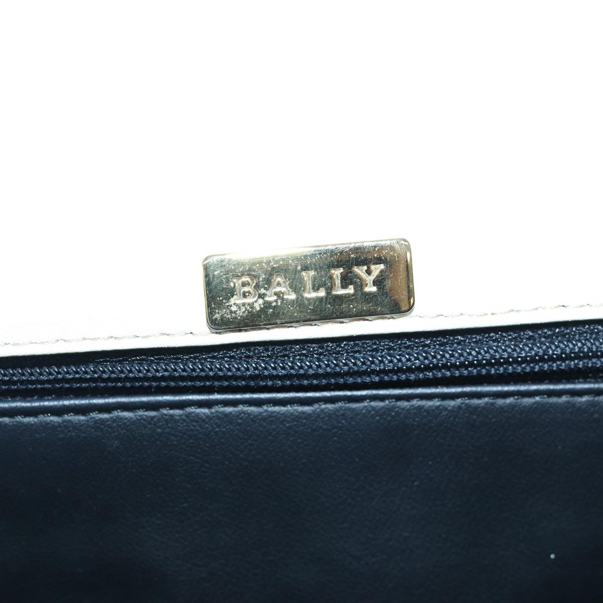 BALLY Hand Bag Leather 2way White Auth bs16118