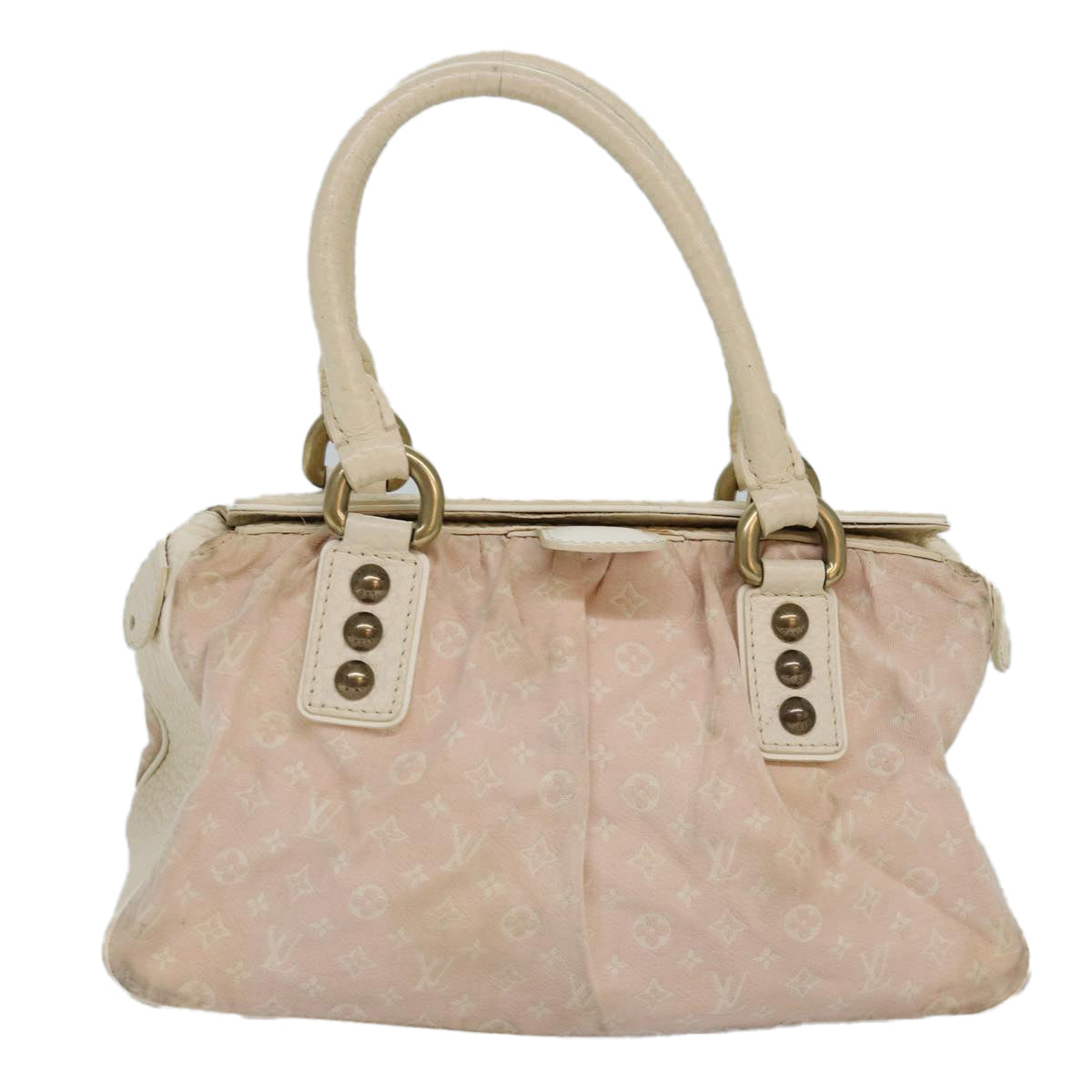 LOUIS VUITTON Monogram Mini Lin Trapeze PM Hand Bag Pink M40062 LV Auth bs16132