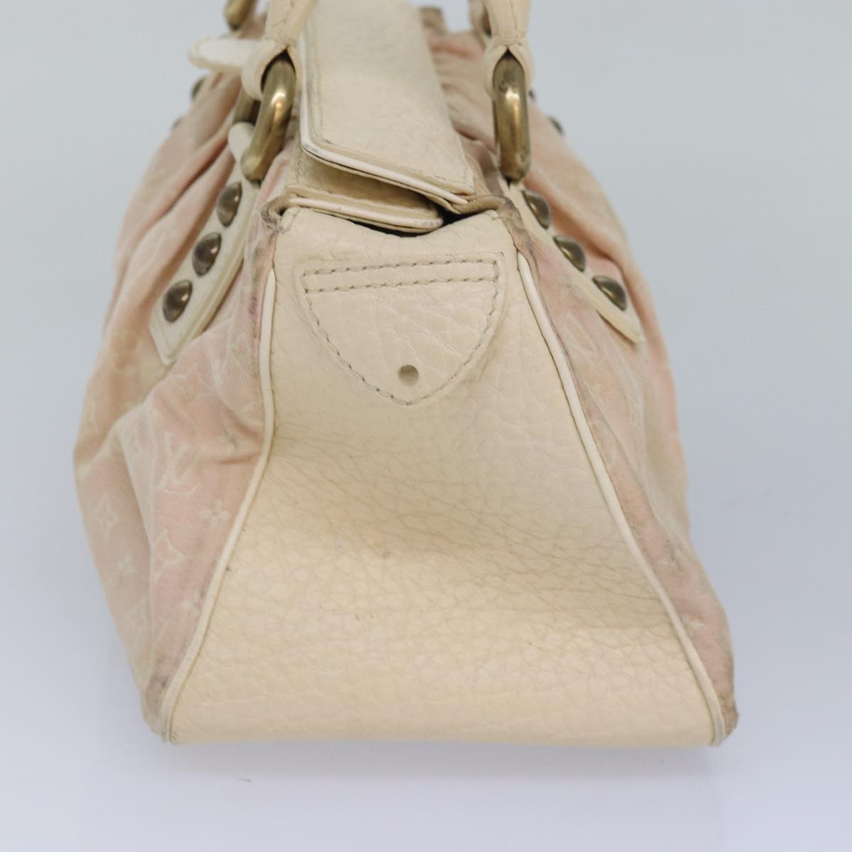 LOUIS VUITTON Monogram Mini Lin Trapeze PM Hand Bag Pink M40062 LV Auth bs16132