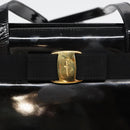 Salvatore Ferragamo Shoulder Bag Enamel Black Auth bs16136-17