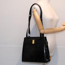 Salvatore Ferragamo Shoulder Bag Enamel Black Auth bs16136-23
