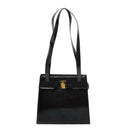 Salvatore Ferragamo Shoulder Bag Enamel Black Auth bs16136-13
