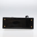 Salvatore Ferragamo Shoulder Bag Enamel Black Auth bs16136-5