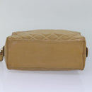 CHANEL Matelasse Pouch Enamel Beige CC Auth bs16140-7
