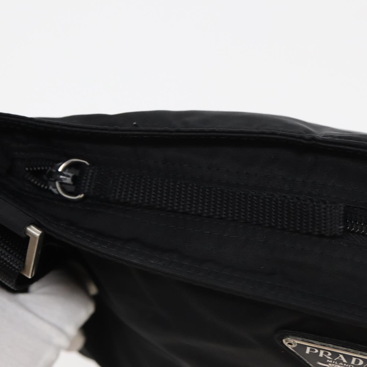 PRADA Shoulder Bag Nylon Black Auth bs16141