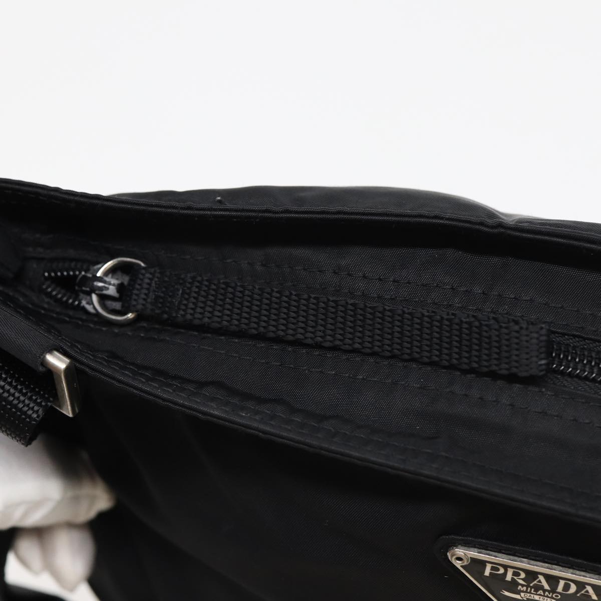 PRADA Shoulder Bag Nylon Black Auth bs16141