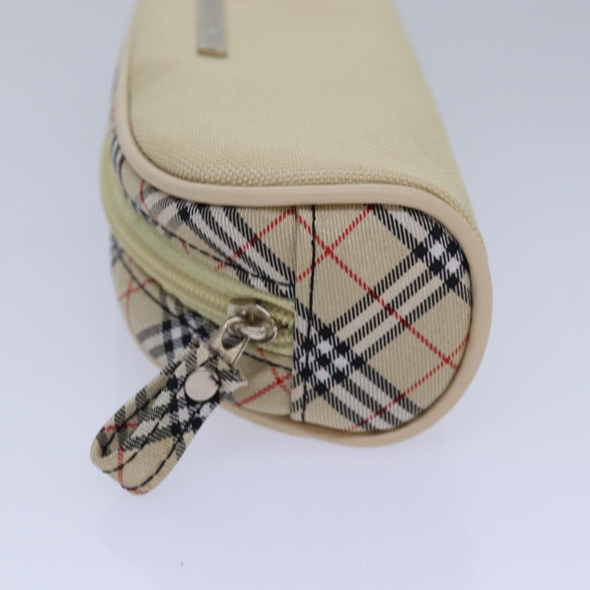 BURBERRY Nova Check Pouch Nylon Canvas 2Set Black Beige Auth bs16142