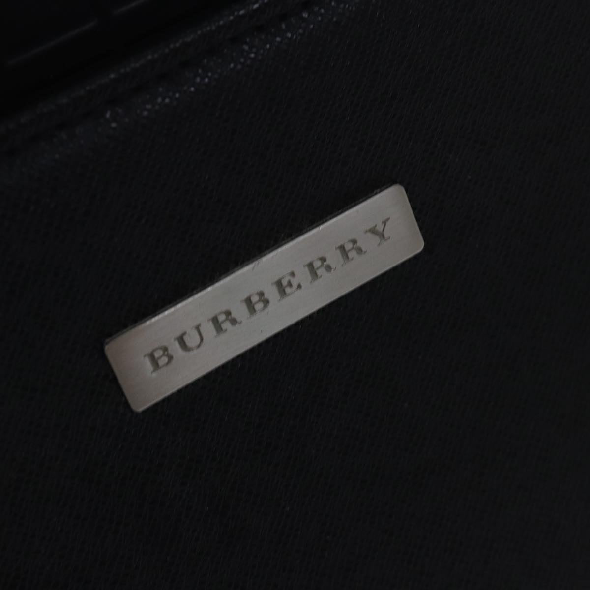 BURBERRY Hand Bag Leather Black Auth bs16145