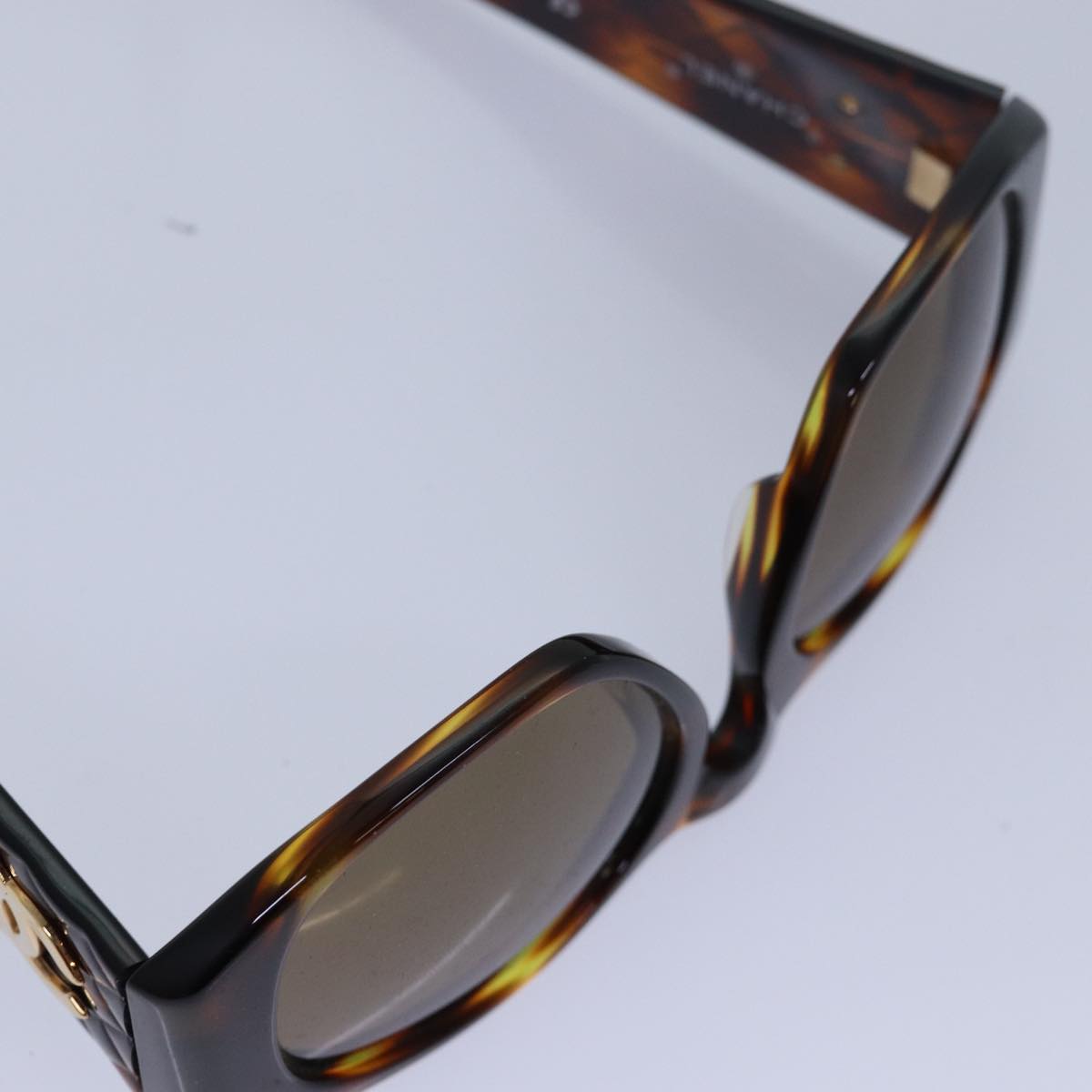 CHANEL Sunglasses plastic Brown CC Auth bs16177