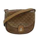 CELINE Macadam Canvas Shoulder Bag Beige Auth bs16179-1
