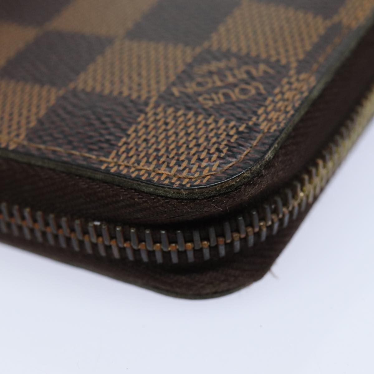 LOUIS VUITTON Damier Ebene Zippy Wallet Long Wallet N41661 LV Auth bs16183