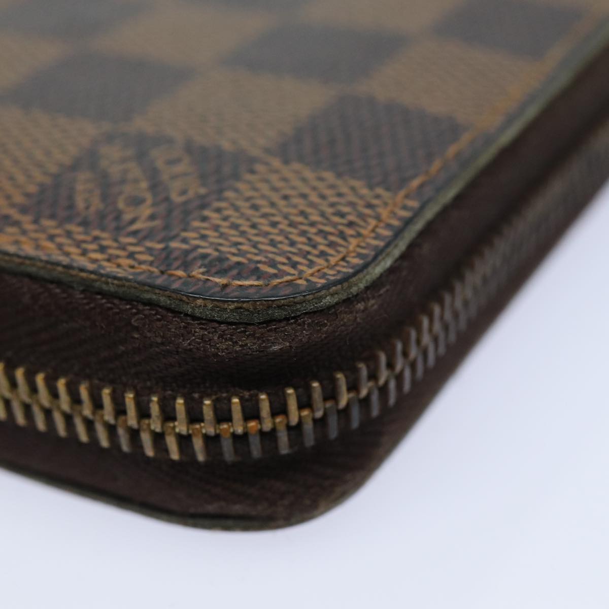 LOUIS VUITTON Damier Ebene Zippy Wallet Long Wallet N41661 LV Auth bs16183