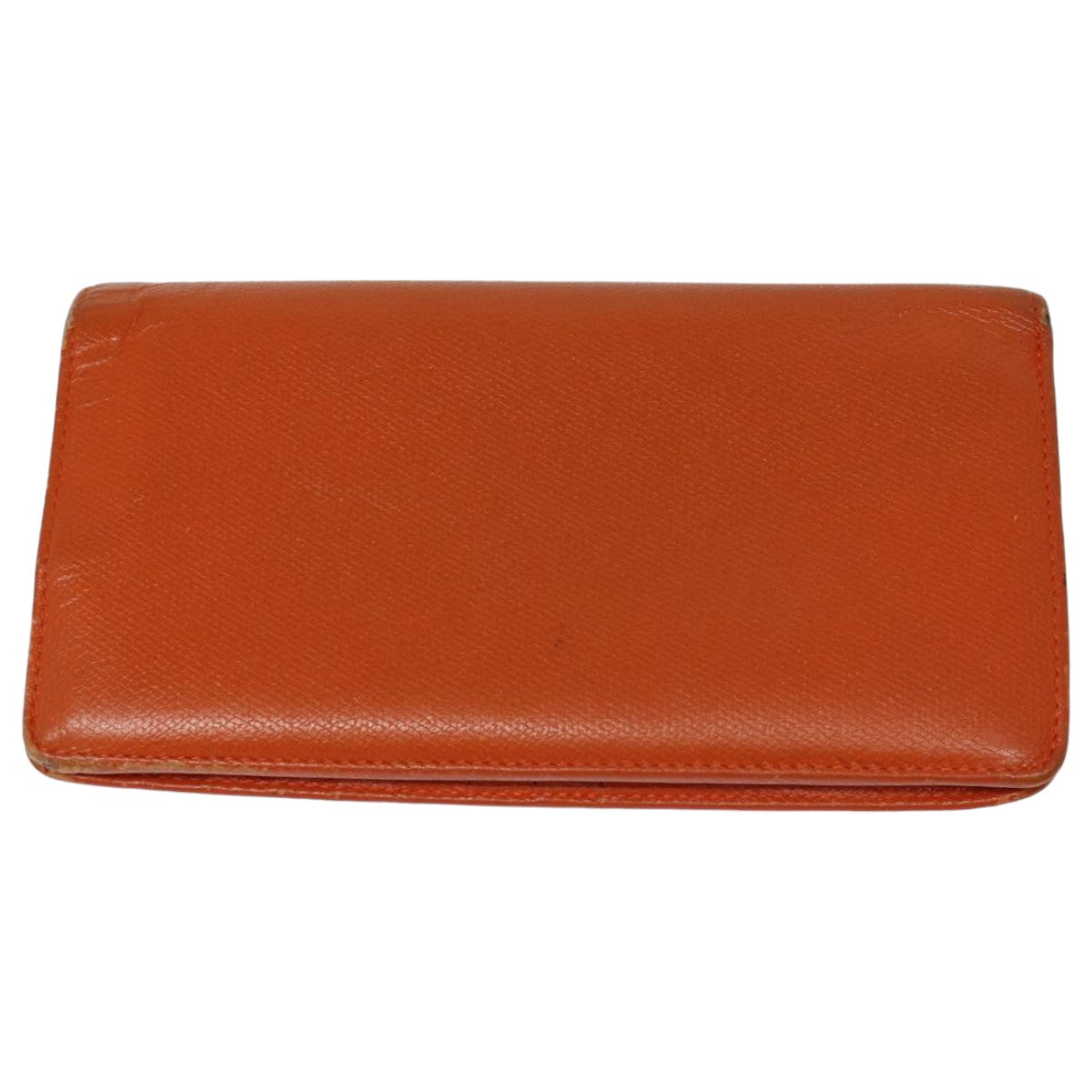 CHANEL COCO Mark Wallet Leather Orange CC Auth bs16185