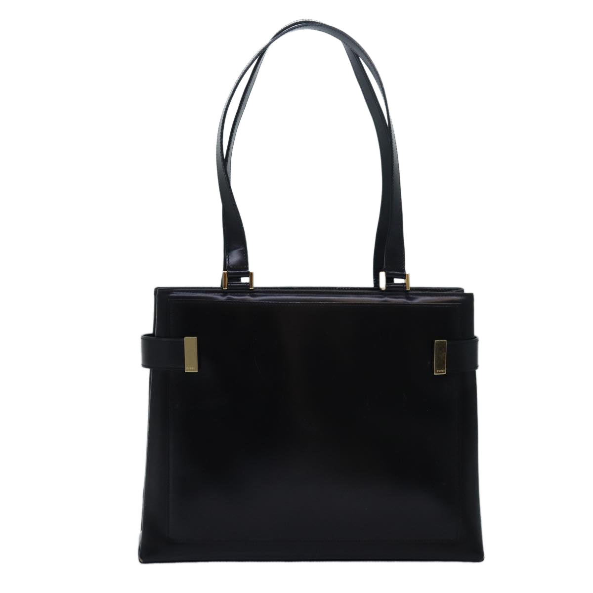 GUCCI Tote Bag Leather Black Auth bs16188