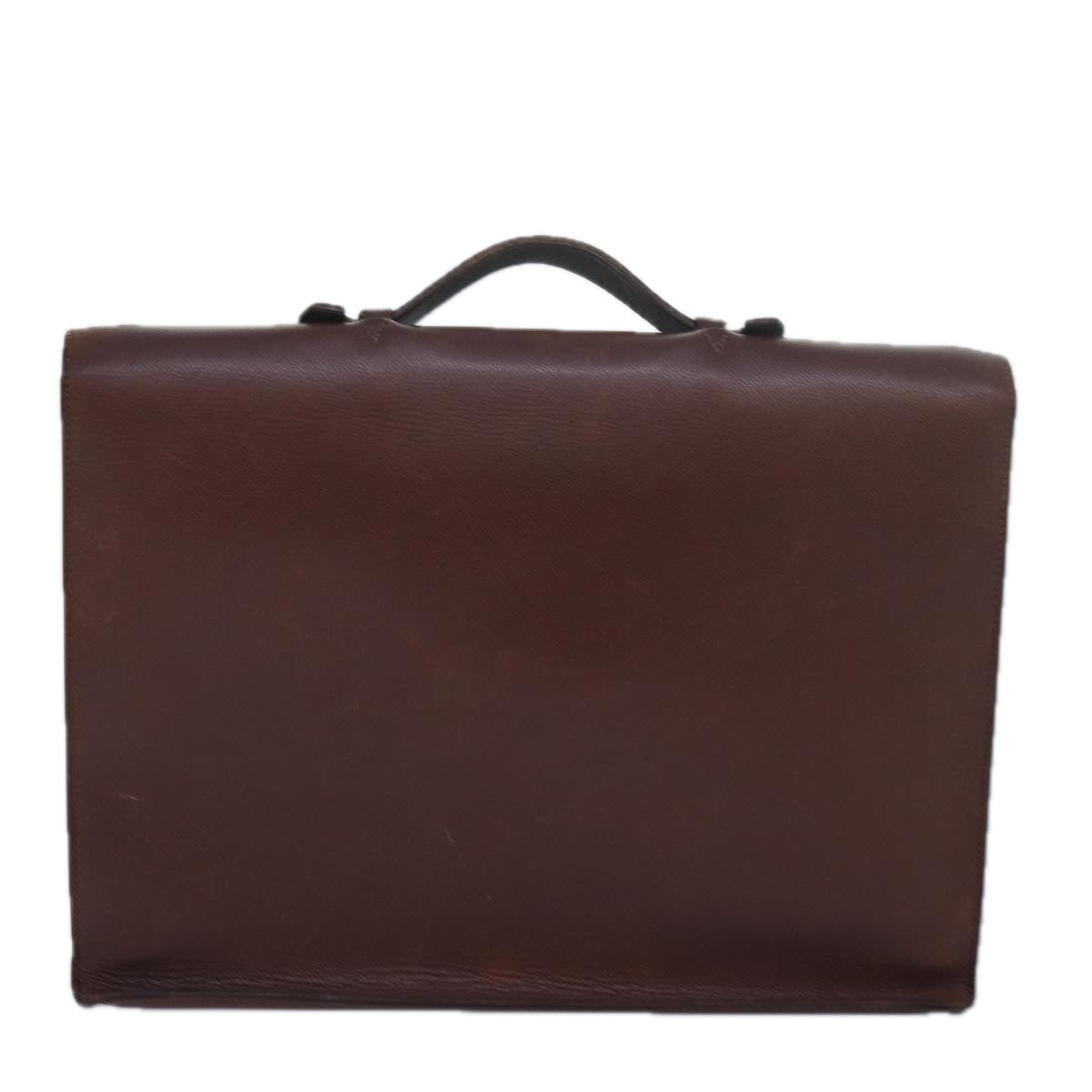 HERMES Sac Adepeche Business Bag Leather Brown Auth bs16195 - 0