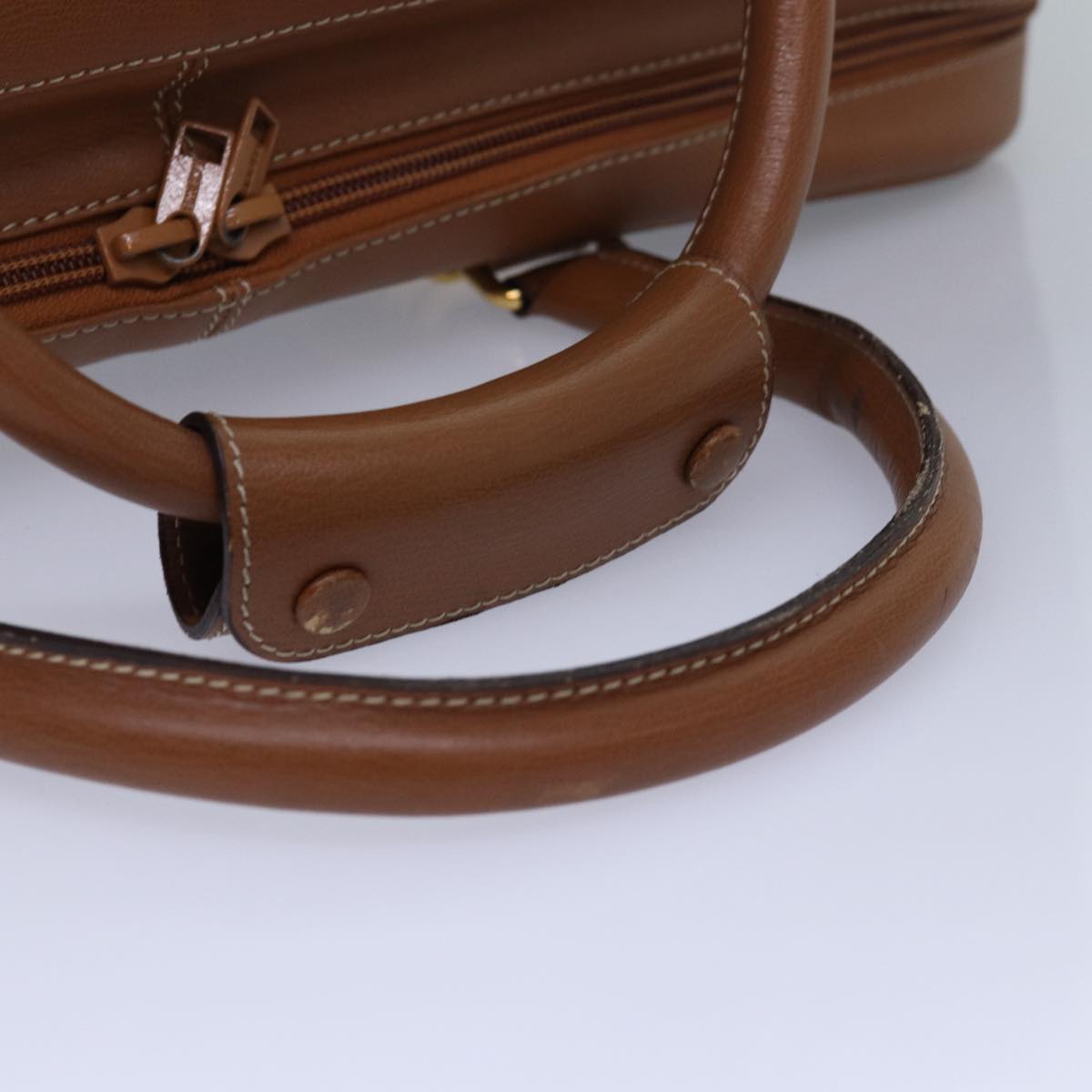 LOEWE Boston Bag Leather Brown Auth bs16196