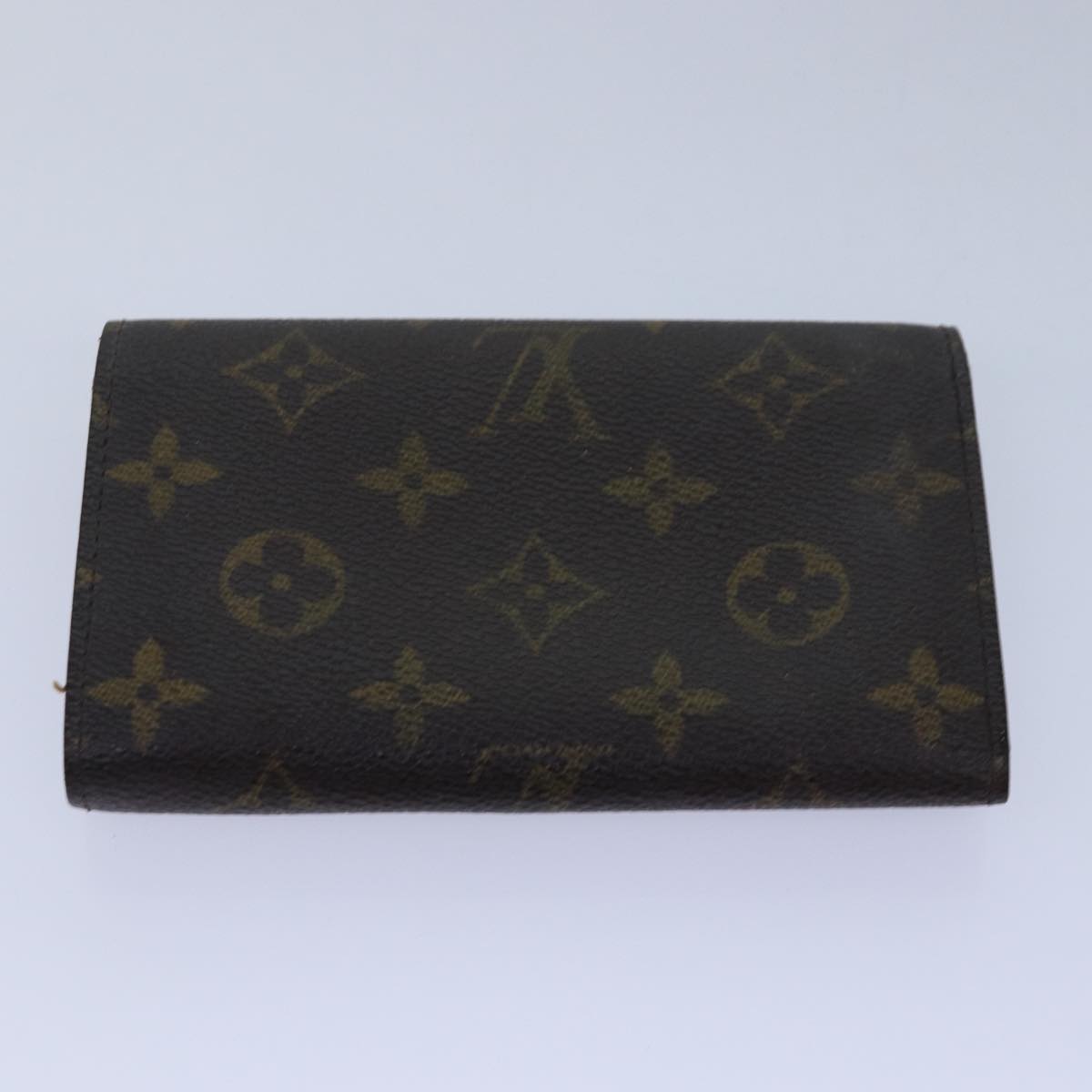 LOUIS VUITTON Monogram Wallet Leather 2Set Black LV Auth bs16202