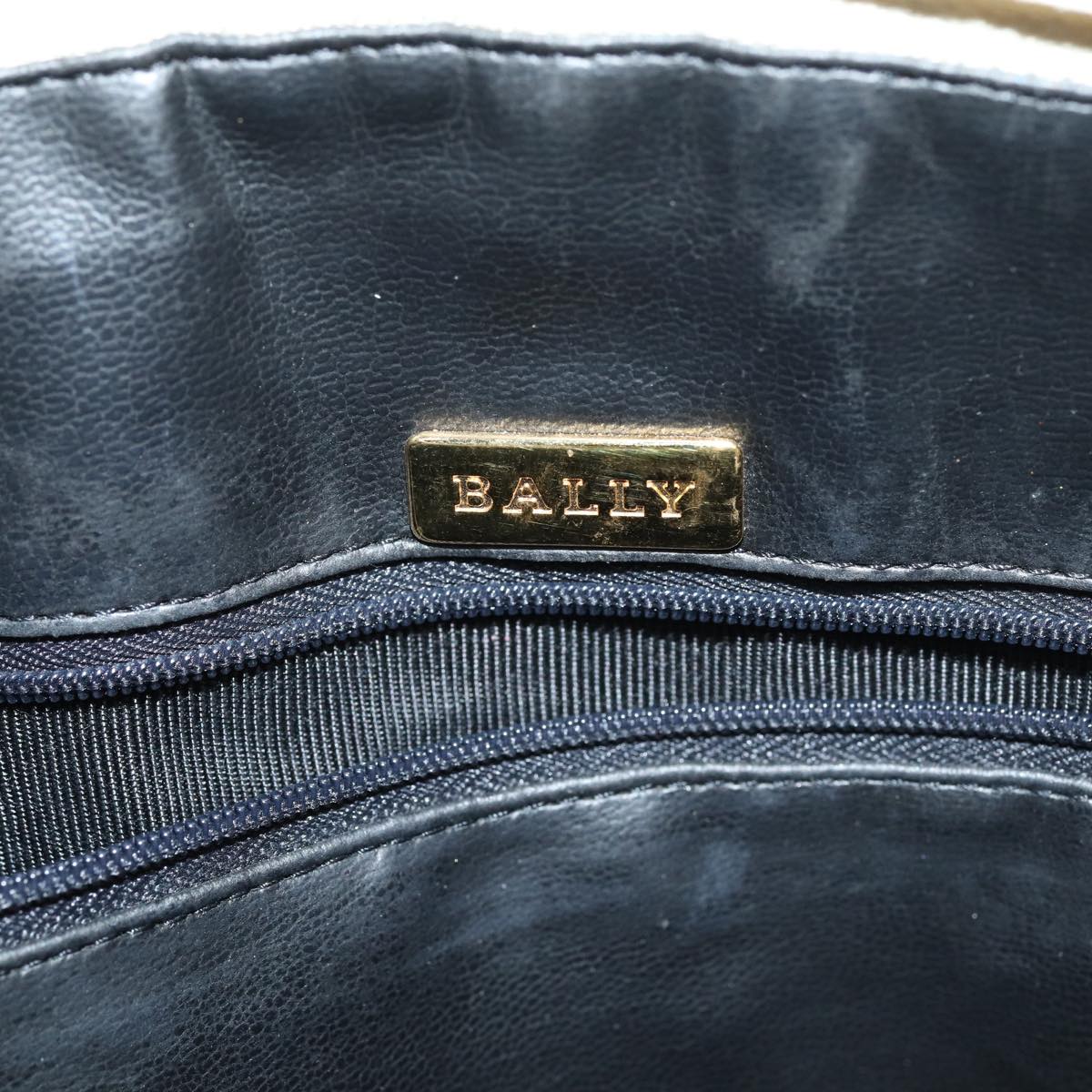 BALLY Hand Bag Leather Vanilla Auth bs16206