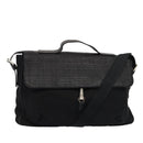 BURBERRY Nova Check Hand Bag Leather nylon 2way Black Auth bs16211-1