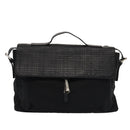 BURBERRY Nova Check Hand Bag Leather nylon 2way Black Auth bs16211-13