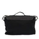 BURBERRY Nova Check Hand Bag Leather nylon 2way Black Auth bs16211-2