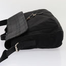 BURBERRY Nova Check Hand Bag Leather nylon 2way Black Auth bs16211-4