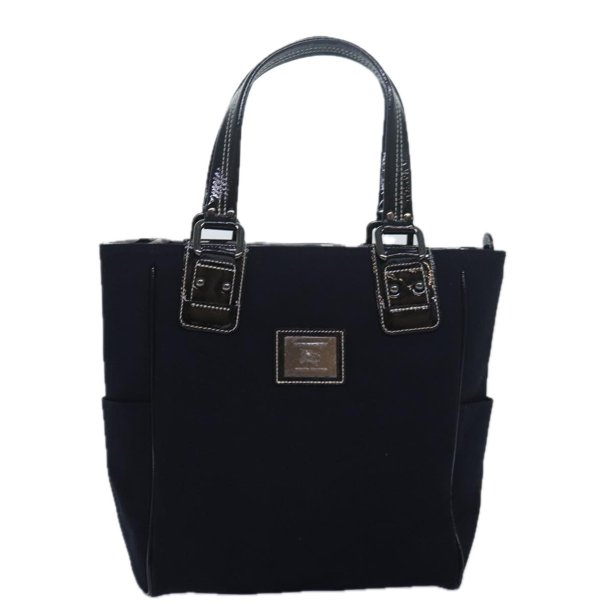 BURBERRY Tote Bag Canvas Black Auth bs16214