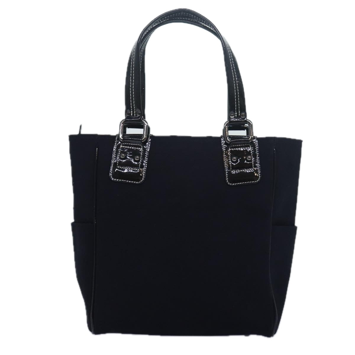 BURBERRY Tote Bag Canvas Black Auth bs16214