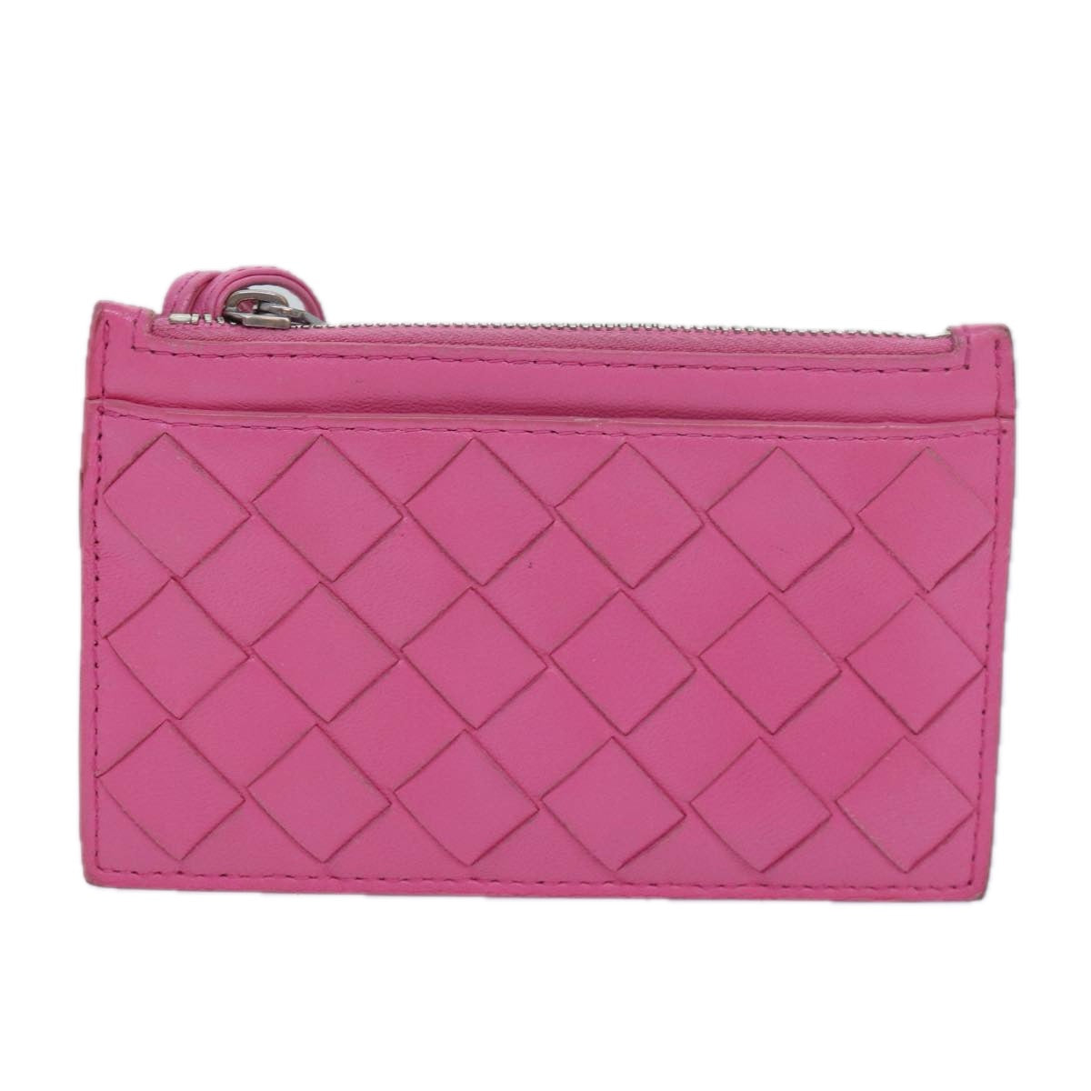 BOTTEGA VENETA MAXI INTRECCIATO Coin Purse Leather Pink Auth bs16220