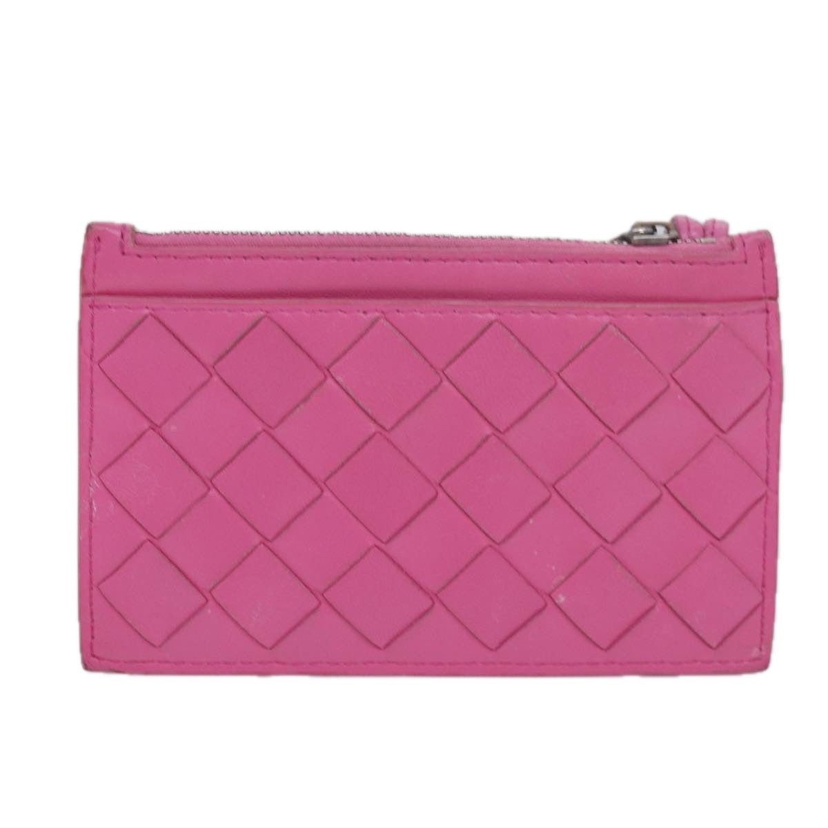 BOTTEGA VENETA MAXI INTRECCIATO Coin Purse Leather Pink Auth bs16220