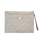 Christian Louboutin Clutch Bag Enamel White Auth bs16225-13