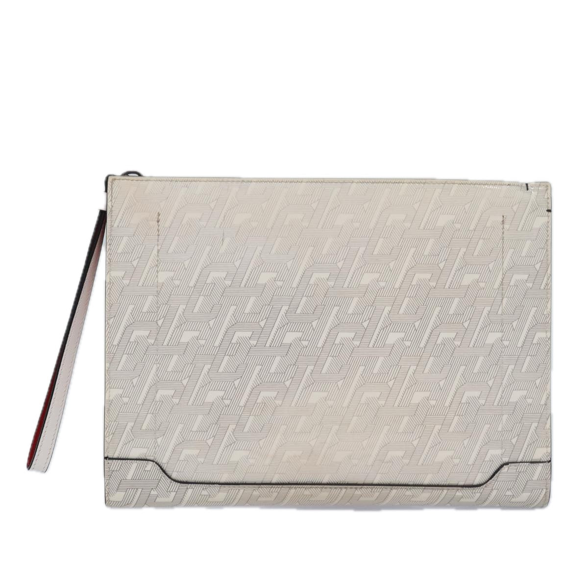 Christian Louboutin Clutch Bag Enamel White Auth bs16225 - 0