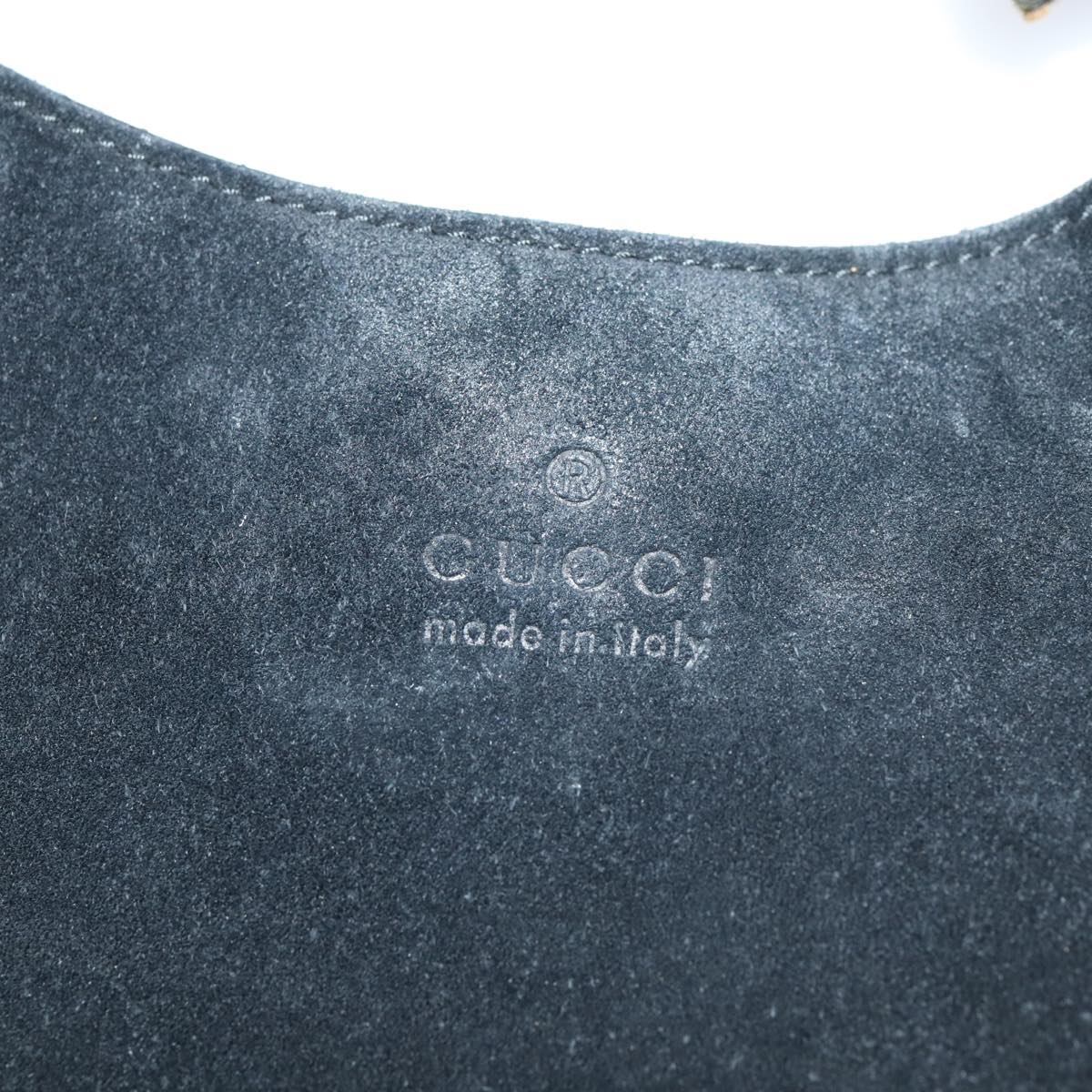 GUCCI Shoulder Bag Suede Black 001 3767 Auth bs16234