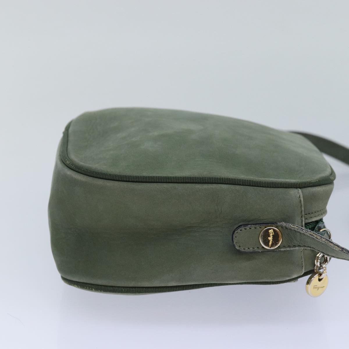 Salvatore Ferragamo Shoulder Bag Suede Green Auth bs16244