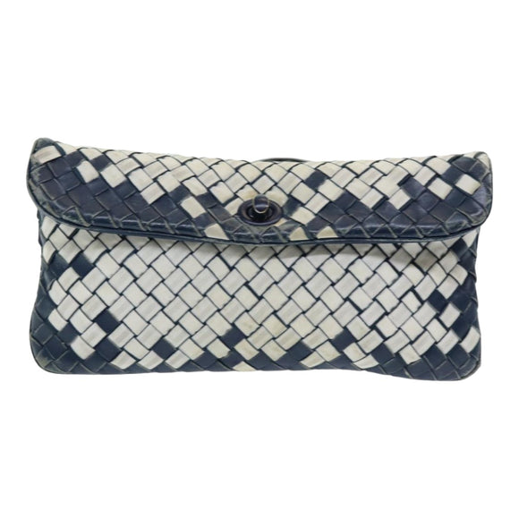 BOTTEGA VENETA INTRECCIATO Shoulder Bag Leather Navy 255549 Auth bs16247